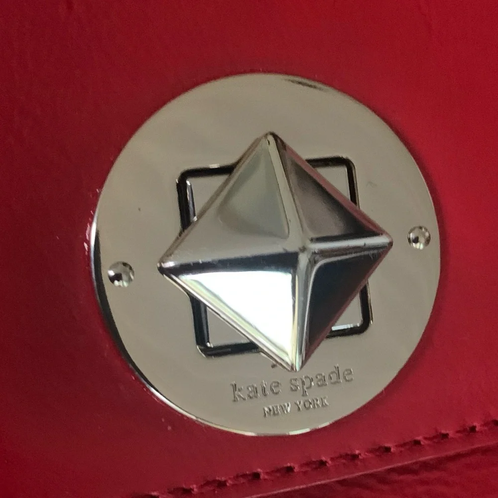 Kate Spade Red Fanfare Missy Patent Leather Clutch Crossbody Bag